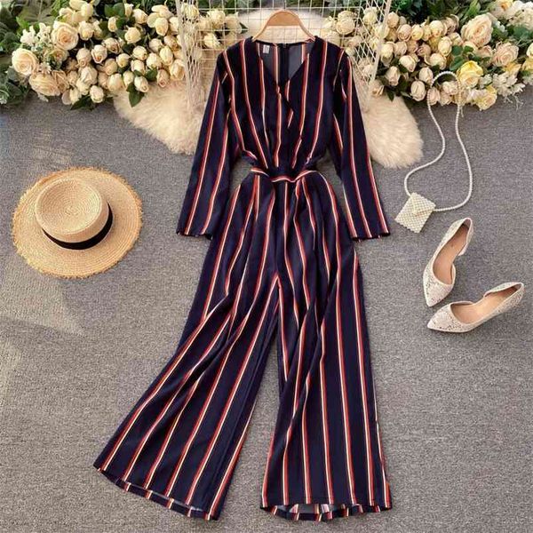 autumn winter fashion jumpsuit women's temperament v-neck slim long striped wide leg pants uk876 210506, Black;white
autumn winter fashion jumpsuit women's temperament v-neck slim long striped wide leg pants uk876 210506, Black;white