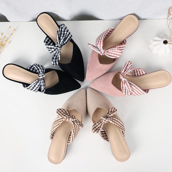 slippers 2021 square heels shoes woman mules bow lattice flock outdoors solid pointed toe female slides indoors flip flops, Black
slippers 2021 square heels shoes woman mules bow lattice flock outdoors solid pointed toe female slides indoors flip flops, Black