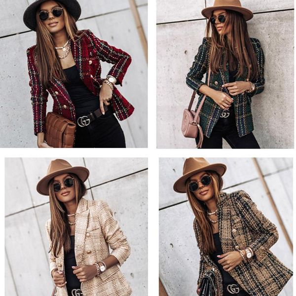autumn and winter long-sleeved women plaid button fashion jacket slim office ol professional work plus size casual suit women's suits &, White;black
autumn and winter long-sleeved women plaid button fashion jacket slim office ol professional work plus size casual suit women's suits &, White;black