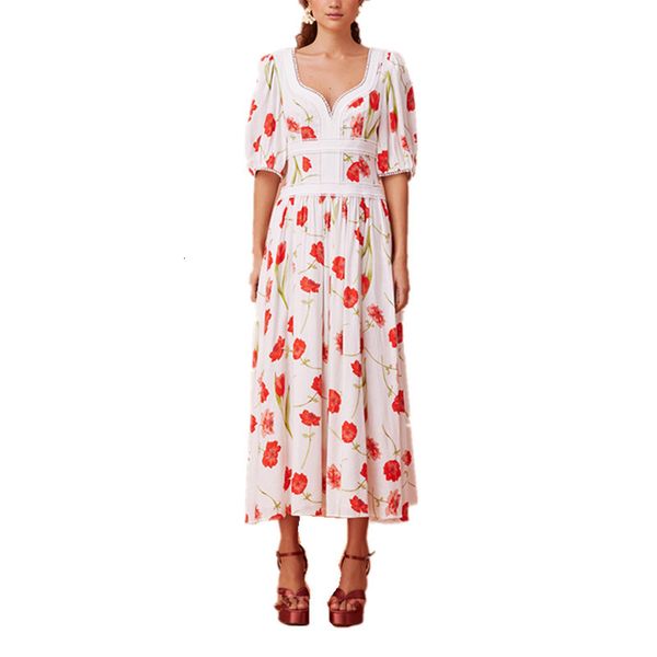 dresses fashion designer summer women's elegant v neck short sleeve floral printed tunic twill midi dress for vacation, Black;gray
dresses fashion designer summer women's elegant v neck short sleeve floral printed tunic twill midi dress for vacation, Black;gray