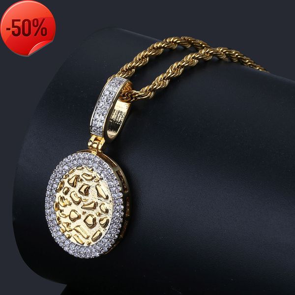 oval gold brick with zircon pendant hip hop street fashion brand necklace accessories, Silver
oval gold brick with zircon pendant hip hop street fashion brand necklace accessories, Silver