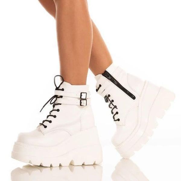 boots women ankle high wedges platform zip leather short fashion autumn thick bottom lace up winter shoes booties, Black
boots women ankle high wedges platform zip leather short fashion autumn thick bottom lace up winter shoes booties, Black