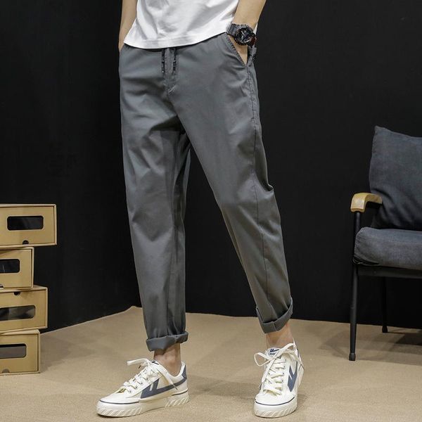 men's pants 2021 spring summer cotton casual men solid color ankle-length high-quality fashion trousers male pant d124, Black
men's pants 2021 spring summer cotton casual men solid color ankle-length high-quality fashion trousers male pant d124, Black