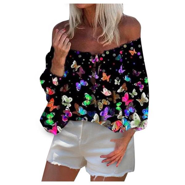 women's blouses & shirts one-line collar off-shoulder printed autumn casual long-sleeved female streetwear blusas mujer, White
women's blouses & shirts one-line collar off-shoulder printed autumn casual long-sleeved female streetwear blusas mujer, White