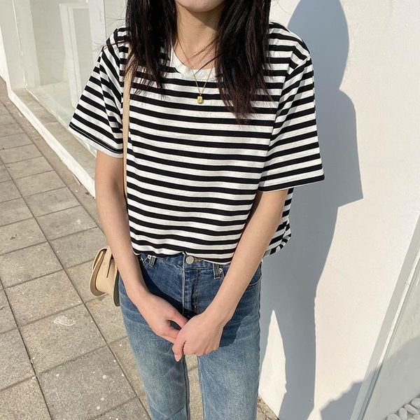 women's summer t shirt female o-neck striped print women casual cotton t-shirts short sleeve for tees t-shirt, White
women's summer t shirt female o-neck striped print women casual cotton t-shirts short sleeve for tees t-shirt, White
