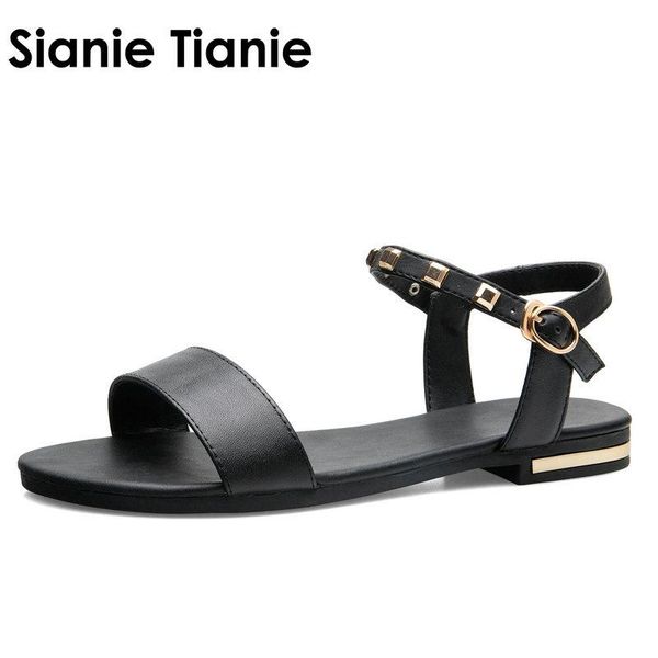sianie tianie 2021 summer genuine leather peep toe ladies casual flat shoes studded rivet women gladiator sandals big size 45 46, Black
sianie tianie 2021 summer genuine leather peep toe ladies casual flat shoes studded rivet women gladiator sandals big size 45 46, Black