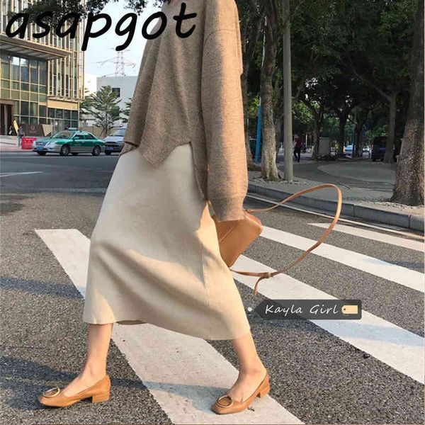 autumn slim high waist temperament apricot knitted skirts woman fashion wrap hip a line vintage black mujer faldas 210429
autumn slim high waist temperament apricot knitted skirts woman fashion wrap hip a line vintage black mujer faldas 210429