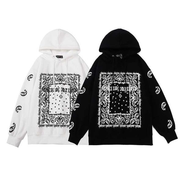 Autumn street fashion cashew flower print loose round neck sweater men's hip hop couple casual top, White
Autumn street fashion cashew flower print loose round neck sweater men's hip hop couple casual top, White