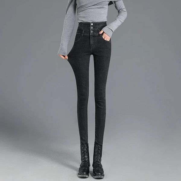 women's jeans high waist skintight pencil for women vintage elastic slim korean legging button skinny denim pants big size, Blue
women's jeans high waist skintight pencil for women vintage elastic slim korean legging button skinny denim pants big size, Blue
