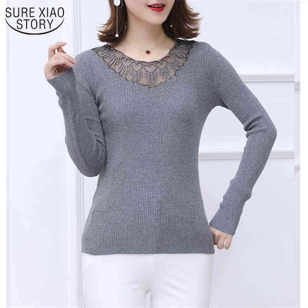 autumn thin sweater fashion lace bottoming shirt hollow long sleeve loose all-match women's knitted pullover 10976 210508, White;black
autumn thin sweater fashion lace bottoming shirt hollow long sleeve loose all-match women's knitted pullover 10976 210508, White;black