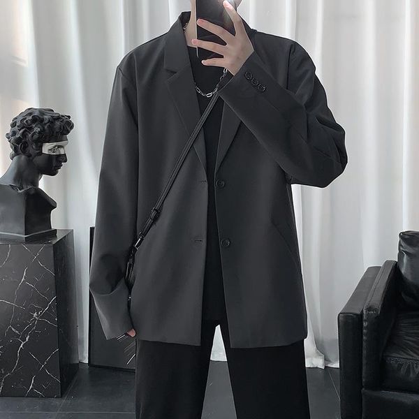 men's suits & blazers 2021 spring autumn fashion classic korean style loose single breasted turn-down collar casual, White;black
men's suits & blazers 2021 spring autumn fashion classic korean style loose single breasted turn-down collar casual, White;black