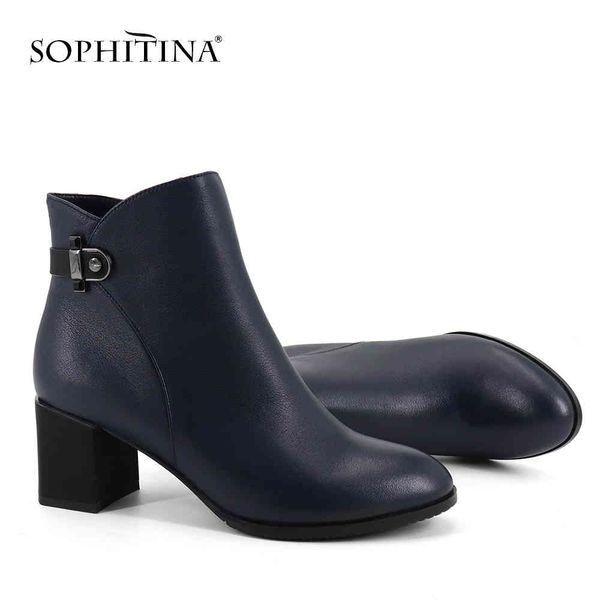 sophitina fashion metal decoration boots comfortable round toe square heel cow leather shoes unique women ankle boots pc375 210513, Black
sophitina fashion metal decoration boots comfortable round toe square heel cow leather shoes unique women ankle boots pc375 210513, Black