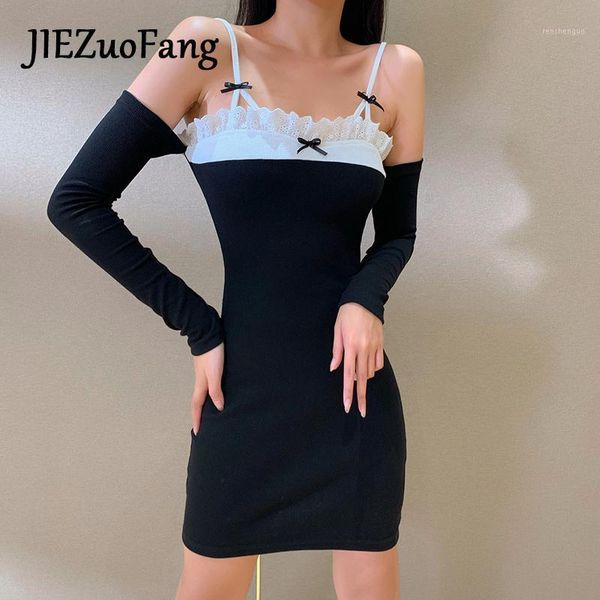 jiezuofang sling stitching fashion women dress long sleeves female party slim slash 2021 casual summer dresses, Black;gray
jiezuofang sling stitching fashion women dress long sleeves female party slim slash 2021 casual summer dresses, Black;gray