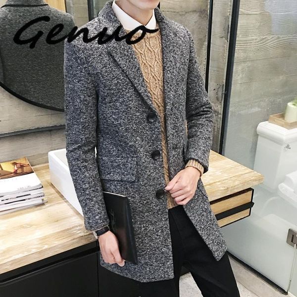men's wool & blends genuo 2021 winter fashion boutique wear casual business long coat / mens overcoats gray jackets, Black
men's wool & blends genuo 2021 winter fashion boutique wear casual business long coat / mens overcoats gray jackets, Black