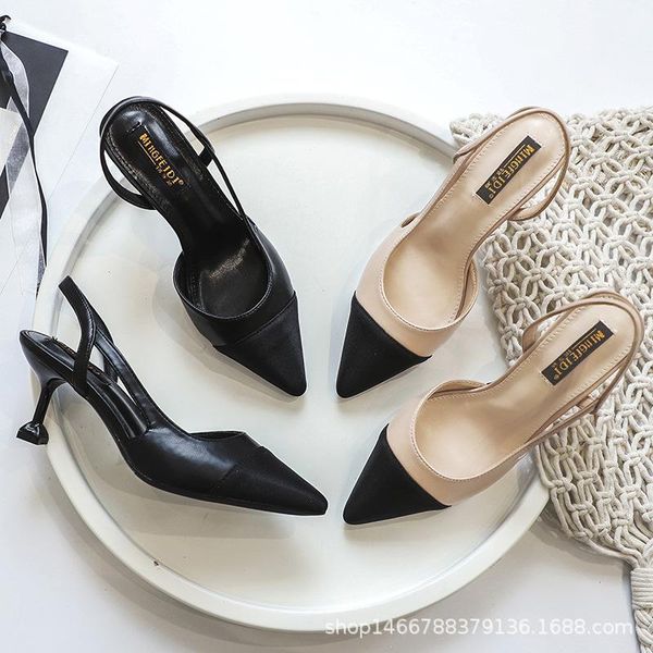 sandals thin high heels patchwork ankle strap pointed toe shoes woman summer slingback sandalia feminina 2021fresh zapatos mujer, Black
sandals thin high heels patchwork ankle strap pointed toe shoes woman summer slingback sandalia feminina 2021fresh zapatos mujer, Black
