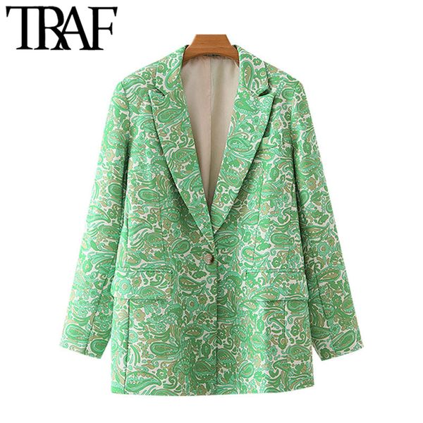traf women fashion single button paisley print blazer coat vintage long sleeve pockets female outerwear chic 210415, Black;brown
traf women fashion single button paisley print blazer coat vintage long sleeve pockets female outerwear chic 210415, Black;brown