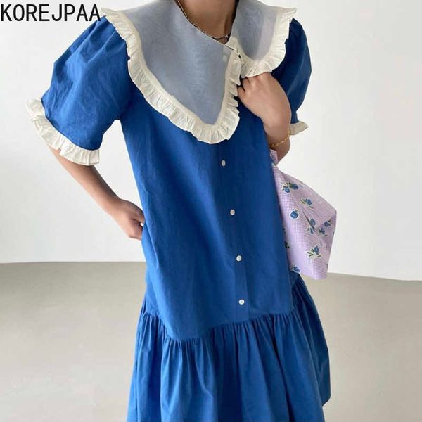 korejpaa women dress korean chic kawai irregular doll collar ruffles loose single row buckle short sleeve fishtail vestido 210526, Black;gray
korejpaa women dress korean chic kawai irregular doll collar ruffles loose single row buckle short sleeve fishtail vestido 210526, Black;gray