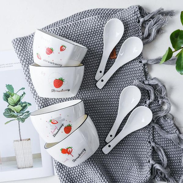 household bowl set ceramic tableware combination cute cartoon japanese creative eating rice soup with spoon bowls
household bowl set ceramic tableware combination cute cartoon japanese creative eating rice soup with spoon bowls