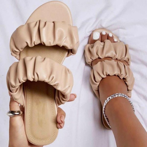 ins luxury celebrities slippers women pleated pu leather elastic band strap solid flat heel indoor house slides shoes ladies, Black
ins luxury celebrities slippers women pleated pu leather elastic band strap solid flat heel indoor house slides shoes ladies, Black