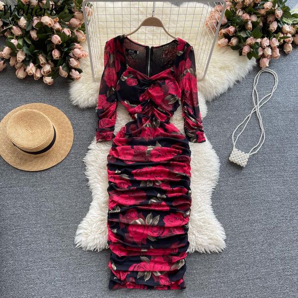 casual dresses woherb women elegant print dress long sleeve v neck ruched slim summer fashion korean streetwear midi sundress, Black;gray
casual dresses woherb women elegant print dress long sleeve v neck ruched slim summer fashion korean streetwear midi sundress, Black;gray