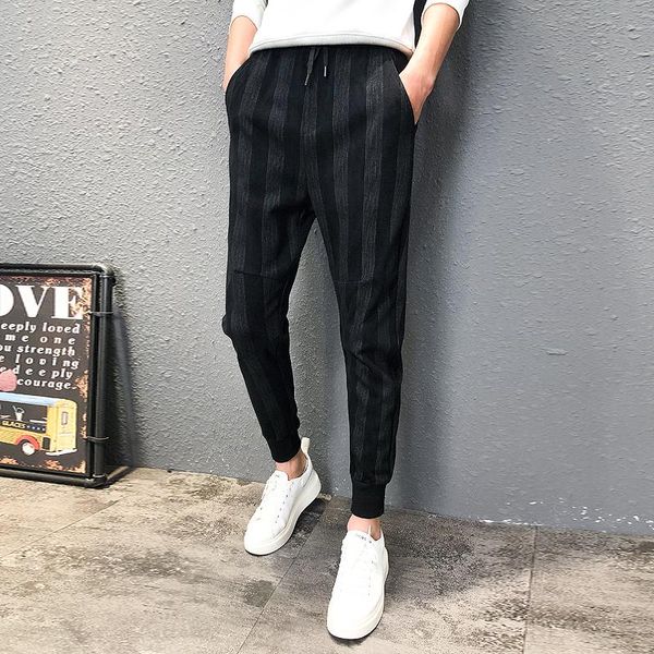 men's pants winter thick men korean slim fit striped casual all match comfortable harem joggers streetwear 36-28, Black
men's pants winter thick men korean slim fit striped casual all match comfortable harem joggers streetwear 36-28, Black