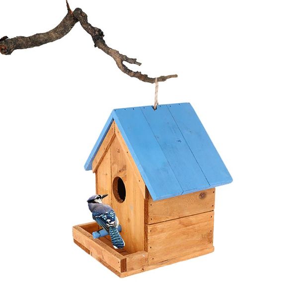 hanging bird feeder house wooden feeding device for wild birds balcony yard garden decor cages
hanging bird feeder house wooden feeding device for wild birds balcony yard garden decor cages