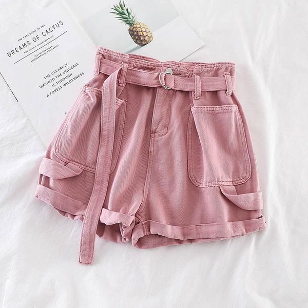 retro denim shorts women spring summer wide leg with belt casual pants pink white jeans high waist women's, Blue
retro denim shorts women spring summer wide leg with belt casual pants pink white jeans high waist women's, Blue