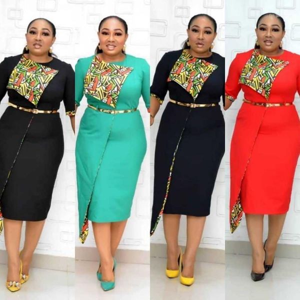 fashion office dresses style summer autumn african women beauty plus size mid-calf dress for women1, Red
fashion office dresses style summer autumn african women beauty plus size mid-calf dress for women1, Red