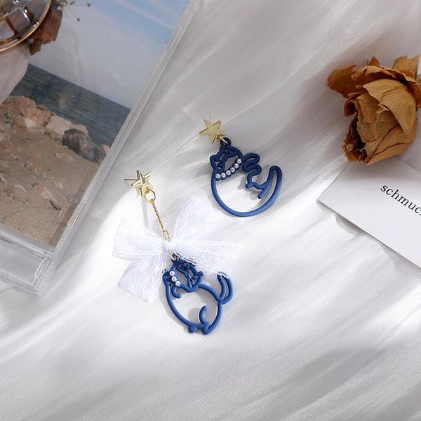 dangle & chandelier retro hong kong style oil painting niche temperament earrings female haze blue elegant sweet ins simple cat flower, Silver
dangle & chandelier retro hong kong style oil painting niche temperament earrings female haze blue elegant sweet ins simple cat flower, Silver