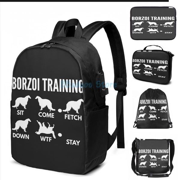 funny graphic print borzoi training dog tricks usb charge backpack men school bags women bag travel laptop
funny graphic print borzoi training dog tricks usb charge backpack men school bags women bag travel laptop