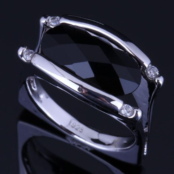 cluster rings perfect oval black cubic zirconia white cz silver plated ring v0660, Golden;silver
cluster rings perfect oval black cubic zirconia white cz silver plated ring v0660, Golden;silver