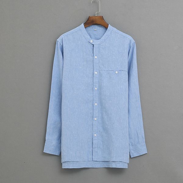 men's t-shirts small stand collar linen long-sleeved casual pocket blue shirt mens fashion breathale flax men shirts camisa 0pzh, White;black
men's t-shirts small stand collar linen long-sleeved casual pocket blue shirt mens fashion breathale flax men shirts camisa 0pzh, White;black
