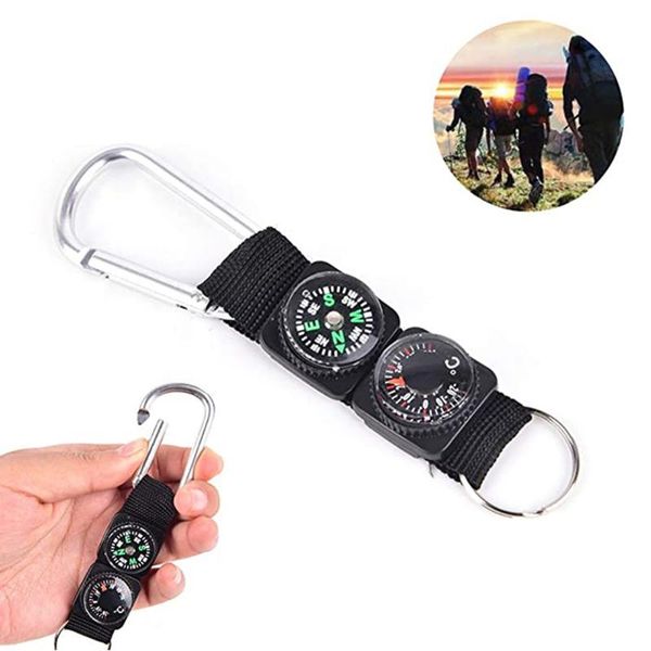 outdoor gadgets 3 in 1 thermometer compass with keychain metal carabiner webbing buckle hook multifunctional camping climbing hiking tool
outdoor gadgets 3 in 1 thermometer compass with keychain metal carabiner webbing buckle hook multifunctional camping climbing hiking tool