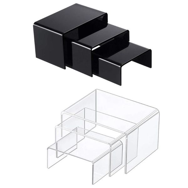 3-piece set of transparent and black acrylic display stand cake jewelry art cabinet hand office doll hooks & rails
3-piece set of transparent and black acrylic display stand cake jewelry art cabinet hand office doll hooks & rails