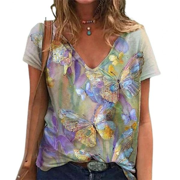 t-shirt plus size women short sleeve printed v-neck butterfly print tee casual loose women's clothing, White
t-shirt plus size women short sleeve printed v-neck butterfly print tee casual loose women's clothing, White