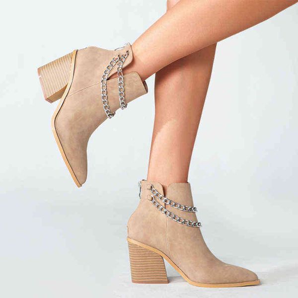 new women block heels ankle boots slip on solid color metal chain shoes ladies fashion casual booties autumn plus size 36-43, Black
new women block heels ankle boots slip on solid color metal chain shoes ladies fashion casual booties autumn plus size 36-43, Black