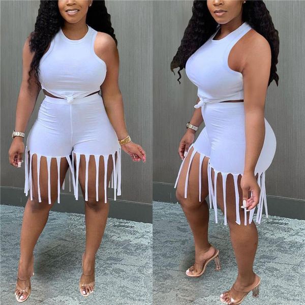 women's tracksuits solid 2 piece set sleeve tank and tassel biker shorts for women summer tracksuit party matching sets, Gray
women's tracksuits solid 2 piece set sleeve tank and tassel biker shorts for women summer tracksuit party matching sets, Gray