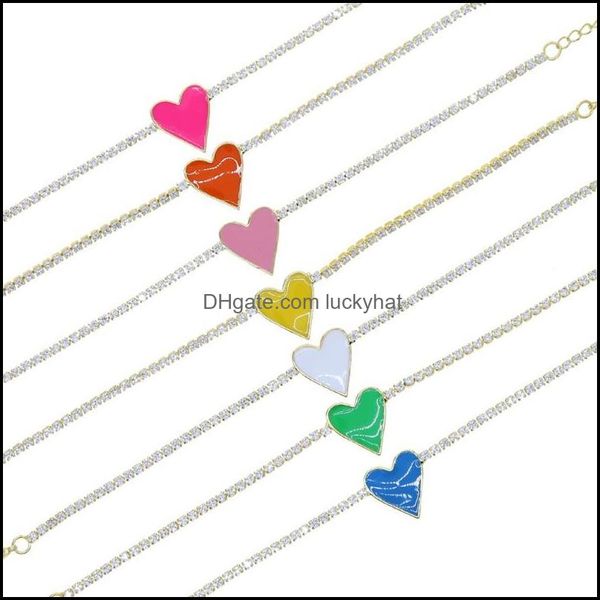 link bracelets jewelrylink chain summer heart charm jewelry gold color 7 colorf neon enamel 5a cubic zirconia cz 2mm tennis bangle bracele, Black
link bracelets jewelrylink chain summer heart charm jewelry gold color 7 colorf neon enamel 5a cubic zirconia cz 2mm tennis bangle bracele, Black
