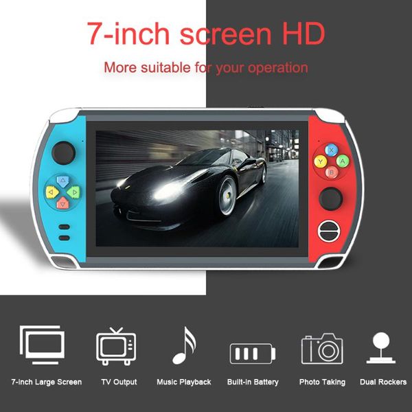 powkiddy x19 7 inch retro handheld game console built in 2000 double joystick support mp4 for psp kid's gift portable players
powkiddy x19 7 inch retro handheld game console built in 2000 double joystick support mp4 for psp kid's gift portable players