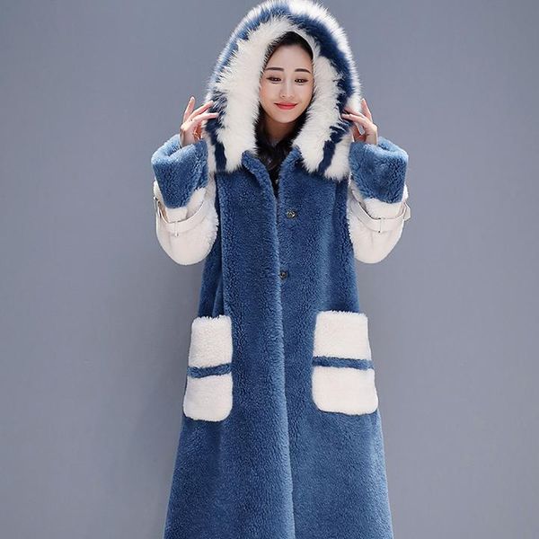 women's fur & faux women 2021 winter genuine collar hooded real coat female natural sheep shearing long overcoat 100% wool jacket aq598, Black
women's fur & faux women 2021 winter genuine collar hooded real coat female natural sheep shearing long overcoat 100% wool jacket aq598, Black