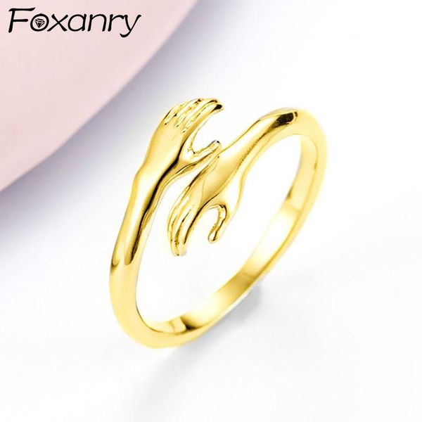 cluster rings foxanry 925 sterling silver engagement trend couples romantic creative handmade hands hug party jewelry birthday gifts, Golden;silver
cluster rings foxanry 925 sterling silver engagement trend couples romantic creative handmade hands hug party jewelry birthday gifts, Golden;silver