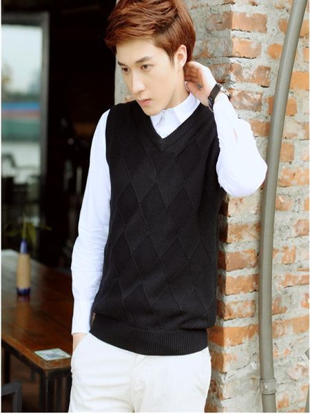 men's vests wool sweater vest argyle sleeveless slim fit autumn spring warm v-neck clothes knitted cotton casual male pullover, Black;white
men's vests wool sweater vest argyle sleeveless slim fit autumn spring warm v-neck clothes knitted cotton casual male pullover, Black;white