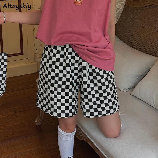 women's shorts casual plaid women harajuku wide leg loose all match summer lattice short trousers students korean style fitness, White;black
women's shorts casual plaid women harajuku wide leg loose all match summer lattice short trousers students korean style fitness, White;black