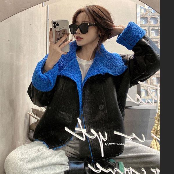 women's leather & faux women autumn winter sheepskin shearling coat female thick warm motorcycle street soft lamb fur jacket bpox, Black
women's leather & faux women autumn winter sheepskin shearling coat female thick warm motorcycle street soft lamb fur jacket bpox, Black