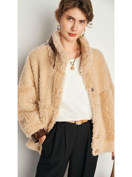 women's fur & faux lamb winter jacket natural women patchwork sheepskin single breasted wide-waisted abrigos mujer invierno bqjh, Black
women's fur & faux lamb winter jacket natural women patchwork sheepskin single breasted wide-waisted abrigos mujer invierno bqjh, Black