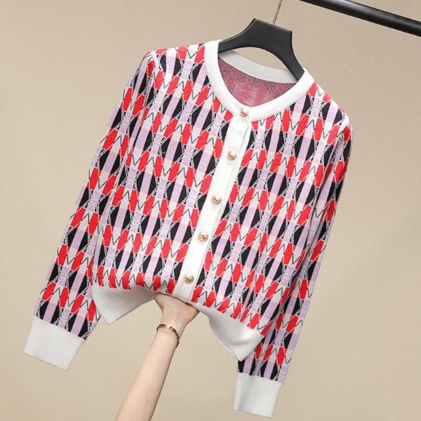 women's knits & tees autumn spring patchwork plaid metal button up knitted sweater cardigan women elegant long sleeve loose baggy o-nec, White
women's knits & tees autumn spring patchwork plaid metal button up knitted sweater cardigan women elegant long sleeve loose baggy o-nec, White