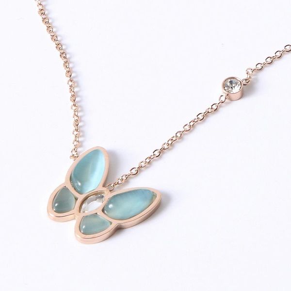 trendy arrival stainless steel chain colorful opal shell butterfly charm necklace for women fashion gitfs chains, Silver
trendy arrival stainless steel chain colorful opal shell butterfly charm necklace for women fashion gitfs chains, Silver