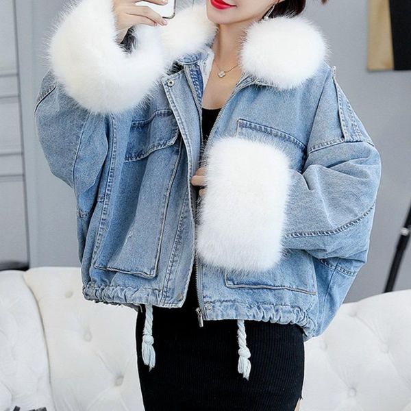 women's jackets 2021 women winter loose denim oversize coats fur collar padded casual jean overcoat fashion thick long sleeves coat, Black;brown
women's jackets 2021 women winter loose denim oversize coats fur collar padded casual jean overcoat fashion thick long sleeves coat, Black;brown