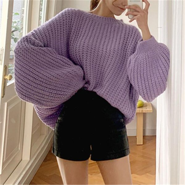 women's sweaters ins korean style simple solid sweet colorful elegant fashion special all-match oversize comfort sweater for ladies 202, White;black
women's sweaters ins korean style simple solid sweet colorful elegant fashion special all-match oversize comfort sweater for ladies 202, White;black