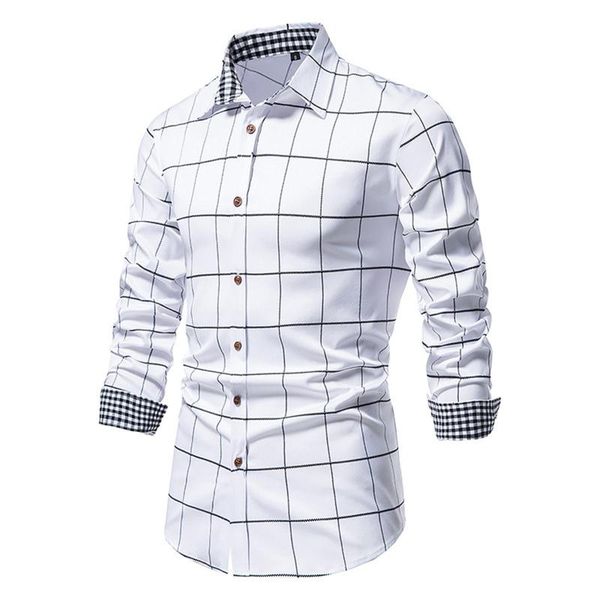 men's casual shirts 2021 shirt social autumn and winter plaid stitching long-sleeved single-breasted lapel fashion, White;black
men's casual shirts 2021 shirt social autumn and winter plaid stitching long-sleeved single-breasted lapel fashion, White;black